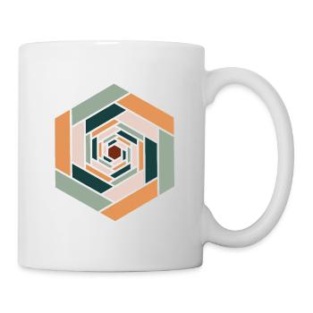 Farbiges Infinity-Sechseck - Tasse - Weiß - Rechts