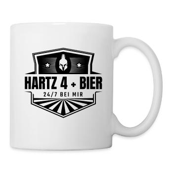 Hartz 4 + Bier 24/7 bei mir - Tasse - Weiß - Rechts