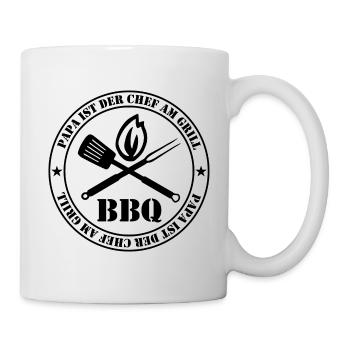 Papa ist der Chef am Grill - Tasse - Weiß - Rechts