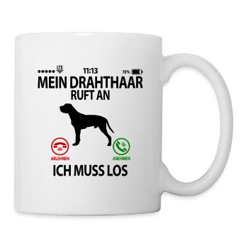 Deutsch Drahthaar Geschenkidee Lustig Spruch - Tasse - Weiß - Rechts
