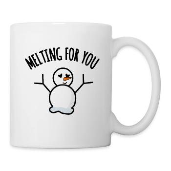 Fondre pour vous : jeu de mots bonhomme de neige - Mug blanc - blanc - Droite