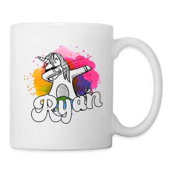 RYAN - Beau nom de garçon avec licorne cool - Mug blanc - blanc - Droite