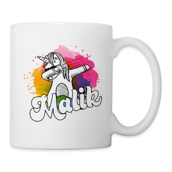 MALIK - Schöner Jungen Name mit Coolem Einhorn - Tasse - Weiß - Rechts