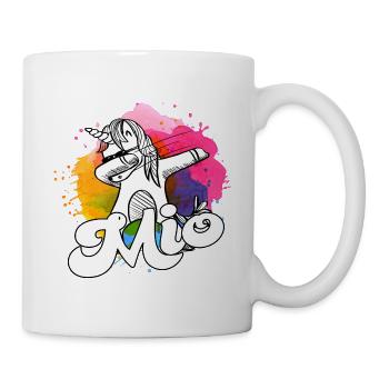 MIO - Schöner Jungen Name mit Coolem Einhorn - Tasse - Weiß - Rechts