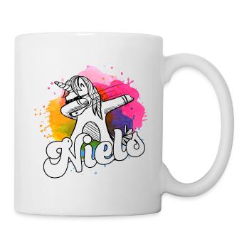 NIELS - Schöner Jungen Name mit Coolem Einhorn - Tasse - Weiß - Rechts