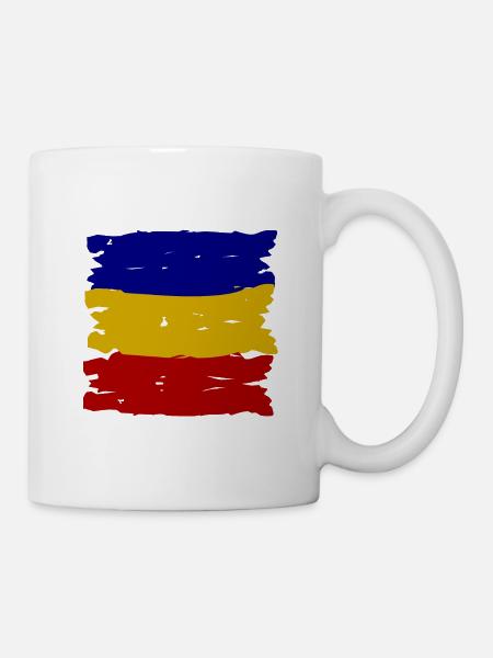 Die rumänische Fahne - Tasse - Weiß