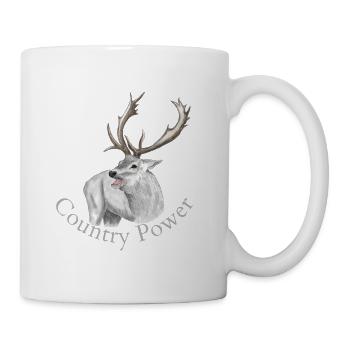 Weißer Hirsch - Tasse - Weiß - Rechts