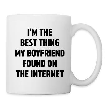 Un couple rencontre en ligne son petit ami Petite amie Valentine - Mug blanc - blanc - Droite