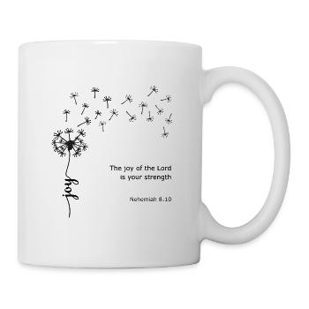Joy Dandelion Christian design Nehemiah 8:10 - Mug - white - Right