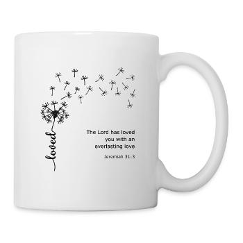 Love Dandelion Christian design Jeremiah 31:3 - Mug - white - Right