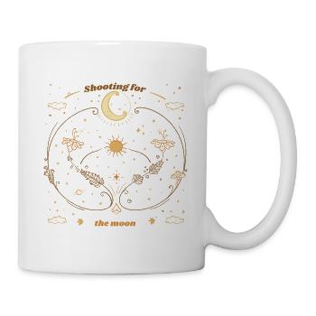 Shooting For The Moon Retro Celestial Astronomy - Mug blanc - blanc - Droite
