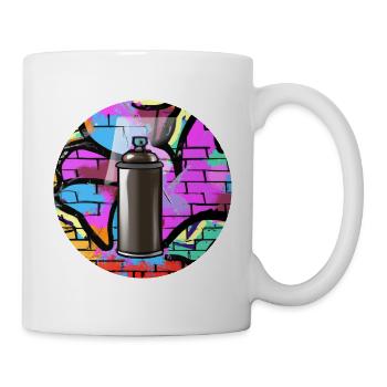 Graffiti Spraydose - Tasse - Weiß - Rechts