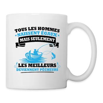 Les meilleurs deviennent pêcheurs - Mug blanc - blanc - Droite