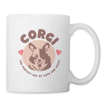 Corgi Cute & Sassy: Die perfekte Mischung Hundedesign - Tasse - Weiß - Rechts