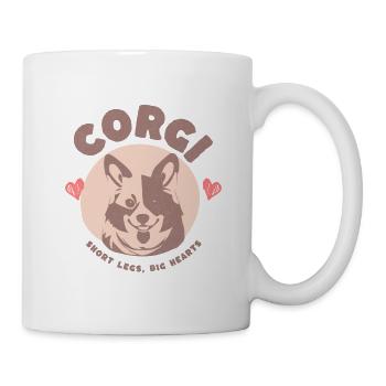 Cute Corgi Short Legs, Big Heart Dog Lovers Design - Mug - white - Right