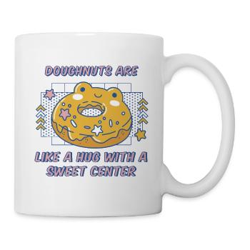 Les beignets sont comme un câlin avec un centre sucré - Mug blanc - blanc - Droite