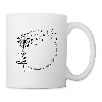 Christian Dandelion design love John 3:16 - Mug - white - Right