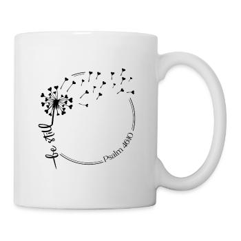 Christian Dandelion design be still Psalm 46:10 - Mug - white - Right