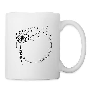 Dessin du pissenlit chrétien grâce Éphésiens 2:8 - Mug blanc - blanc - Droite