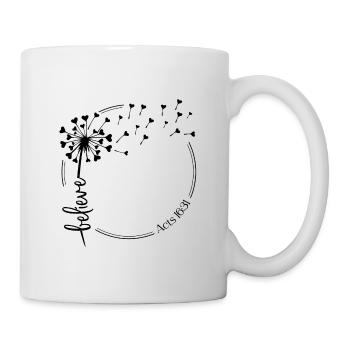 Christian Dandelion design croire Actes 16:31 - Mug blanc - blanc - Droite