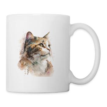 Aquarelle Chat / Katze - Mug blanc - blanc - Droite