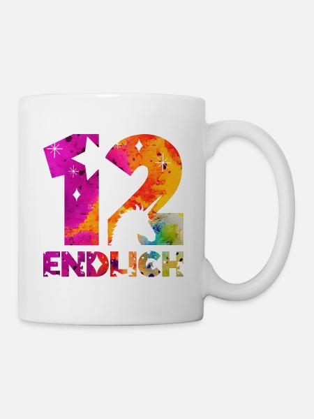 ENDLICH 12 EINHORN 12. GEBURTSTAG - Tasse - Weiß