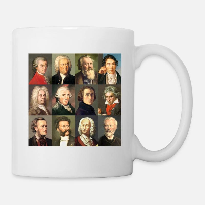 12 compositeurs classiques ... de Bach à Wagner - Mug blanc - blanc