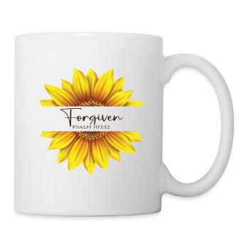 Christliches Sonnenblumendesign Mir wurde vergeben Psalm - Tasse - Weiß - Rechts