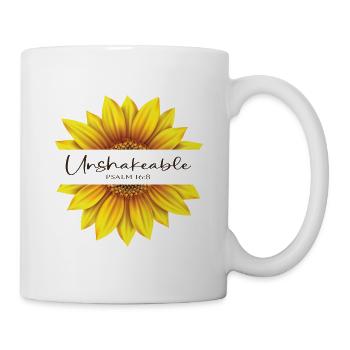 Christian Sunflower design I am Unshakeable Psalm - Mug - white - Right