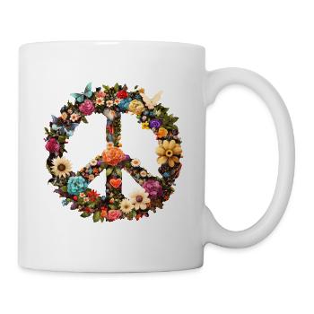Peace Symbol, Peace Sign, Peace, Freedom - Mug - white - Right