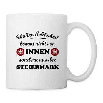 Schönheit aus der Steiermark - Tasse - Weiß - Rechts