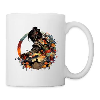 Samouraï rêvant de maison / graphique esthétique cool - Mug blanc - blanc - Droite