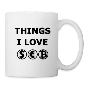 Euro, Bitcoin and Dollar - Mug - white - Right