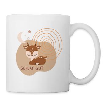 Schlaf Gut | Schlafendes Reh | Boho-Style - Tasse - Weiß - Rechts