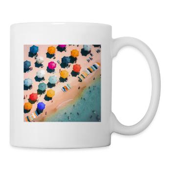 Strand, Sommer, Gute Laune - Tasse - Weiß - Rechts