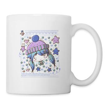 Festive snow flake bubble head cutie - Mug - white - Right