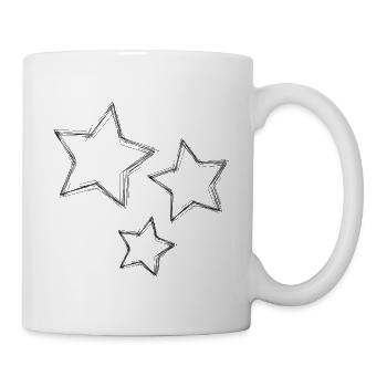 STERN. STERNE. STERN. STERNE. FEST. JAHRESTAG - Tasse - Weiß - Rechts