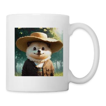 Art de hérisson avec chapeau de paille Hérissons mignons - Mug blanc - blanc - Droite