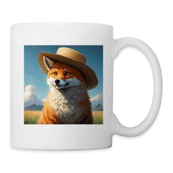 Rotfüchse Kunst mit Strohhut Süßer Rotfuchs - Tasse - Weiß - Rechts