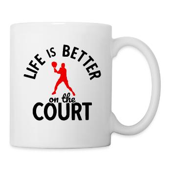 Tennisplatz Spruch Für Tennis - Tasse - Weiß - Rechts