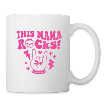 Diese Mama rockt Rock And Roll Mama - Tasse - Weiß - Rechts