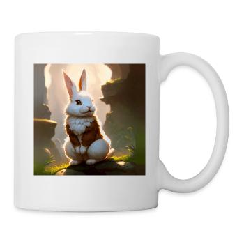 Cute Fantasy Steampunk Rabbit Artwork Rabbits Ar - Mug - white - Right
