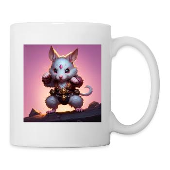 Fantasy Rodent Warrior Artwork pour Kids Fancy Rat - Mug blanc - blanc - Droite