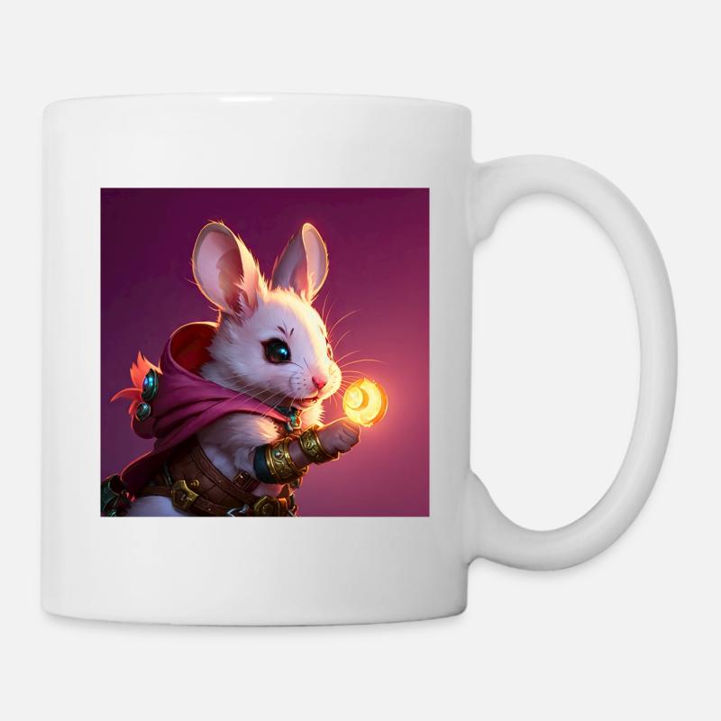 Fantasy Rodent Warrior Artwork pour Kids Fancy Rat - Mug blanc - blanc