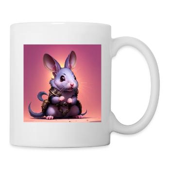 Fantasy Rodent Warrior Artwork pour Kids Fancy Rat - Mug blanc - blanc - Droite
