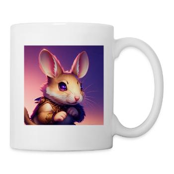 Fantasy Rodent Warrior Artwork pour Kids Fancy Rat - Mug blanc - blanc - Droite