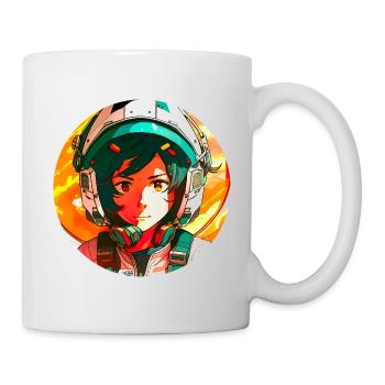 Anime Pilotin - Tasse - Weiß - Rechts