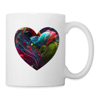 Cœur aux couleurs vives - Mug blanc - blanc - Droite
