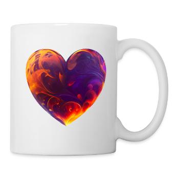 Colorful heart with fire - Mug - white - Right