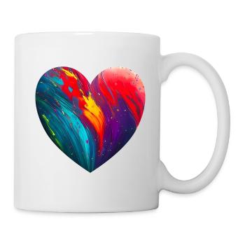 Cœur aux couleurs vives - Mug blanc - blanc - Droite
